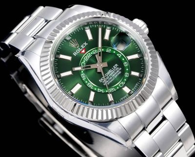 AR Factory Rolex Sky-dweller 42*14.5mm 316L Steel Oyster Stainless Bracelet 9002 Movement Green Face Watch